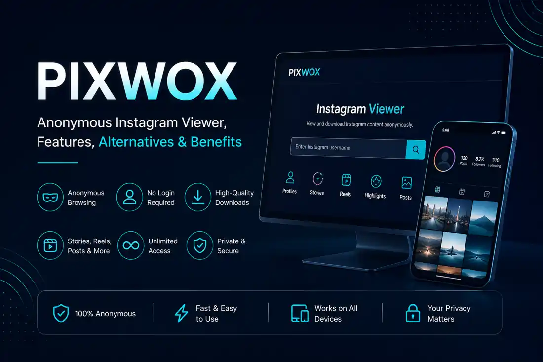 Pixwox anonymous Instagram viewer interface