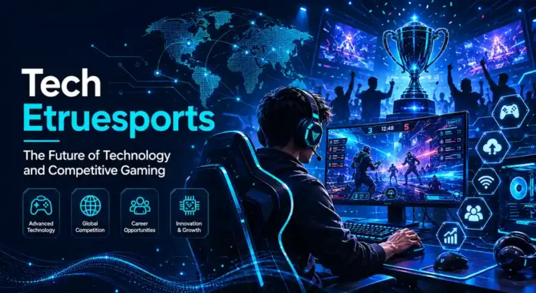 Tech Etruesports gaming setup and esports technology banner